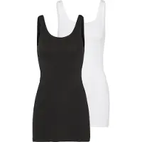 ONLY "ONLLIVE – Slim-Fit Tanktops mit Stretch für optimalen Sitz" Packung, 2er-Pack, 2 Stk. slim fit, casual, Jersey, Baumwollmischung, Rundhals
