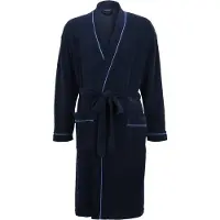 Schiesser Bademantel Herren Jersey blau, 48 520678-0001-00480