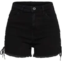 Urban Classics Stoffhose "Damen Ladies Highwaist Denim Lace Up Shorts"