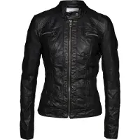 ONLY Lederimitatjacke "ONLBANDIT – Bikerjacke mit figurbetonter Form und Reißverschlüssen" Lederimitat