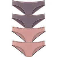 LASCANA Slip 4er-Pack, aus elastischer Baumwoll-Qualität