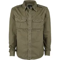 Brandit Vintage Hemd Herren Baumwolle grün, XL