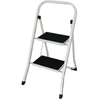 Vogue Klappleiter aus Stahl, 2 Stufen, 73 cm Höhe, 47 cm Breite, 96 cm zusammengeklappt