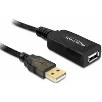 DeLOCK 15m USB 2.0, 15 m, Männlich/Weiblich, Schwarz