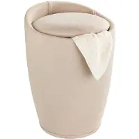 Wenko Hocker Mod. Candy Beige Leinenoptik, mit Wäschesack, mit abnehmbarem Wäschesammler