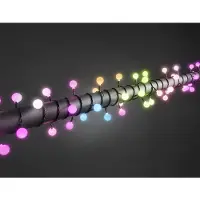 Konstsmide - LED Globelichterkette, große runde Dioden, mit RGB Farbwechsel, 40 RGB Dioden, 24V Außentrafo, schwarzes Kabel ; 3694-500