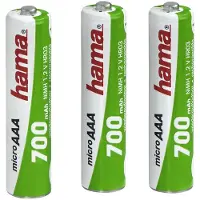 Hama 3x AAA NiMH Batteries, Nickel-Metallhydrid (NiMH), Silber, AAA