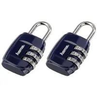 Hama 00128762, Zahlenschloss, Blau, Stahl, Zink, 3 Ziffern, 180 mm, 90 mm