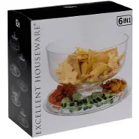 Eh Excellent Houseware Gebäck/Kuchen/Snacks Serviertablett 30 x 15 cm aus transparentem Kunststoff mit Tablett