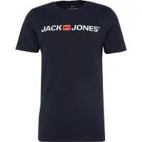 Jack & Jones T-Shirt "CORP LOGO TEE", Herren, Gr. L, blau (navy), Single Jersey, Obermaterial: 100% Baumwolle, regular fit hüftlang, Rundhals, Shirts T-Shirt