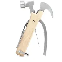 Kikkerland Wood Multi Function Hammer Tool (CD502-W)