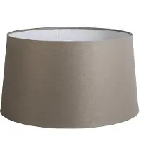 QAZQA Lampenschirm aus Leinen Taupe 45 cm