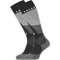 Falke SK2 Intermediate Herren Ski Kniestrümpfe, 44-45, Schwarz, Geometrisch, Wolle
