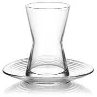 LAV Derin 12er Teeglas Set mit Unterteller 170ml Türkische Teegläser