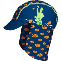 Playshoes Nackenschutzcap "Krokodil" in Dunkelblau | Gr.: 49 cm