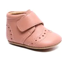 Bisgaard Leder-Krabbelschuhe - Pink m. Lochmuster - - 21 - Leder-Krabbelschuhe
