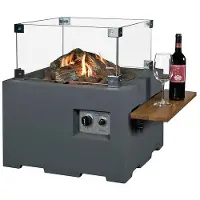 Happy Cocooning Seitentische Holz Ablage für Feuertisch 2 Stück - 58 x 16,5 x 20 cm HC132014A
