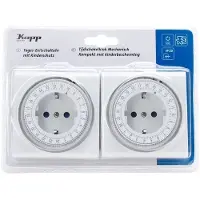 Kopp 195202171 Tageszeitschaltuhr kompakt, erhöhter Berührungsschutz, kürzeste Einstellzeit: 15min, max. 3.680W, Inhalt: 2 Stück, Farbe: weiß