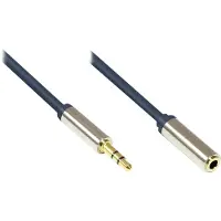 GOOD CONNECTIONS Audio Anschlusskabel High-Quality 3,5mm, Klinkenstecker an Klinkenbuchse Vollmetallgehäuse, dunkelbl