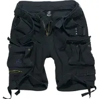 Brandit lässige Herren Shorts Reißverschluss Taschen mit Baumwolle Schwarz