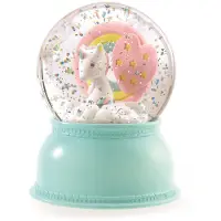 Djeco Schneekugel m. Licht - 14 cm - Einhorn - - One Size - Schneekugel