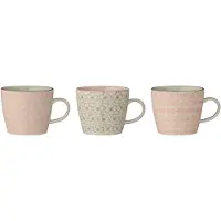 Bloomingville Cécile Tasse groß aus Rose aus Steingut 3er-Set in rose | Gr.: onesize