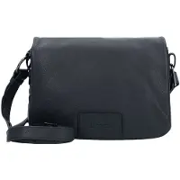 L.credi Leder Umhängetasche Eva Flapbag Black schwarz
