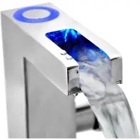 Schutte LED Waschtischarmatur ORINOCO Einhebelmischer mit Schwallauslauf Wasserhahn Bad Chrom