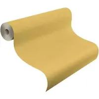 Rasch Tapete 449839 aus der Kollektion Florentine II – Einfarbige Vliestapete in kräftigem Gelb – 10,05m x 53cm (L x B)