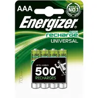Energizer 7638900306965, Einwegbatterie, AAA, Nickel-Metallhydrid (NiMH), 1,2 V, 4 Stück(e), Sichtverpackung
