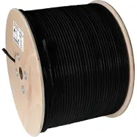Axing SKB395-13 Koaxkabel, 3-fach geschirmt, 500 m auf Holztrommel, schwarz, UV-beständig SKB39513 SKB 395-13