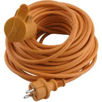 Exin Verlängerungskabel - 20 Meter - 2 x 1,5mm² - IP44 Spritzwassergeschützt - Orange