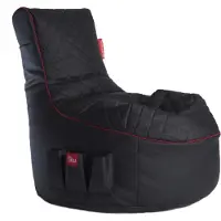 GAMEWAREZ Gaming Sitzsack Classic - Kunstleder Crimson Hurricane (Schwarz/Rot)