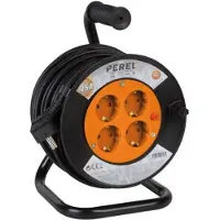Perel ECR25N2-G, 25 m, Drinnen, Typ F, Type EF (CEE 7/7), IP20, Schwarz, Hellgrau