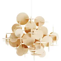 Normann Copenhagen Bau Pendelleuchte Small Nature - , Beige, für Wohnzimmer, Holz