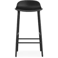 Normann Copenhagen Form Barhocker H65 Steel/Black - , Schwarz, für Küche, Metall