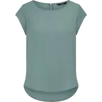 ONLY Kurzarmbluse "ONLVIC – feminines Blusenshirt in lockerer Form" Materialmix, regular fit