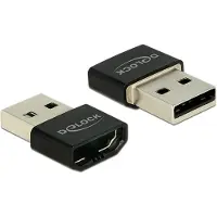 DeLOCK HDMI/USB-A, Schwarz, Silber, Box, 16,6 mm, 23,4 mm, 6,8 mm, 1 Stück(e)