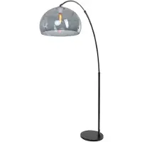 Steinhauer Stehleuchte Sparkled Light 1-flammig Schwarz Matt/ Grau 125-166x34cm