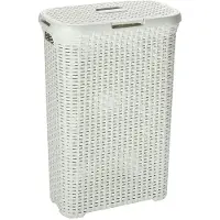 Curver Style Wäschekorb mit Deckel - 40L - Vintage/gebrochenes Weiß