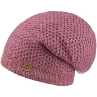 Chillouts Beanie "Nele Hat", Damen, rosa (rose), Wolle, Waffelmuster, unifarben, Mützen Beanie, mit weichem Fleece innen, atmungsaktiv, temperaturregulierend