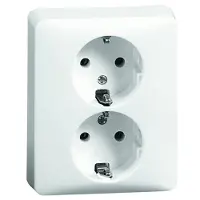 Peha Stikkontakt Schuko Cremehvid/elektrohvid 16A med Frontplade, Kun til Export
