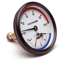 Flamco FL Druck-Thermometer axial, R1/2" 20-120 Gr.C. 0-4 bar