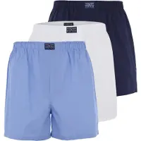 Ralph Lauren für Herren. 714610864001 3er-Set Boxershorts aus Baumwolle blau, marineblau, weiß (M), Heimtextilien