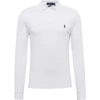 Ralph Lauren für Herren. 710681126001 Langärmeliges weißes Slim Fit Piqué-Poloshirt, weiß (S), Lässig, Baumwolle, Langarm