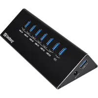 Sandberg USB 3.0 Hub 6+1 ports, USB 3.2 Gen 1 (3.1 Gen 1) Micro-B, USB 3.2 Gen 1 (3.1 Gen 1) Type-A, 5000 Mbit/s, Schwarz, 0,7 m, RoHS compliance