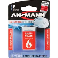 Ansmann Rauchmelder Extrem Lithium Batterie 9V E-Block, 1 Stück