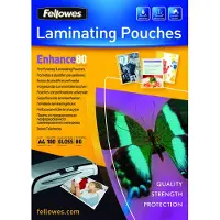 Fellowes Laminierfolien, vorgestanzt, DIN A4, 80 mic., 100 Stück
