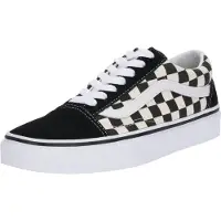 Vans Sneaker "Old Skool", Damen, Gr. 40, schwarz-weiß (schwarz, sanftes weiß), Leder, Textil, kariert, kontrastfarbene Details, Schuhe Sneaker, aus Leder