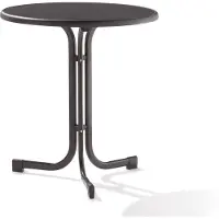 Sieger Boulevard-Klapptisch, Ø 70x72 cm, eisengrau Stahrohrgestell, Mecalit-Pro-Platte